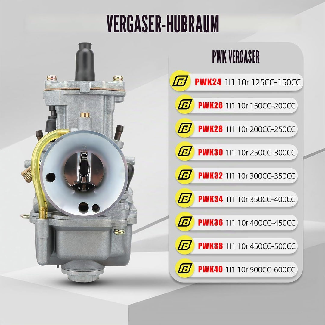 NIBBI PWK 24MM Vergaser mit drei Hauptdüsen und einem Pilotstrahl des Performance Racing Vergasers f