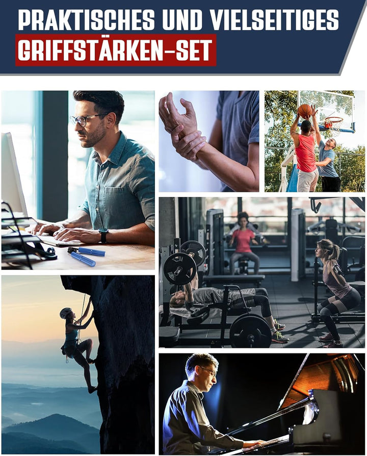 Handtrainer Fingertrainer, Griffkraft Trainer Trainingsset - 6er-Pack (50-200LB) Handgelenk Trainer,