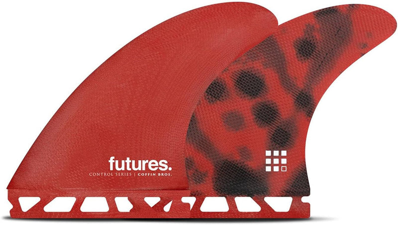 Futures Coffin Bros Control Series Thruster Surfboard Fin Medium Red/black