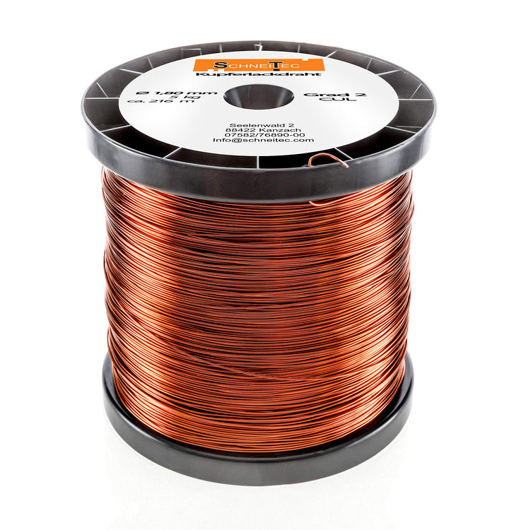 Kupferlackdraht W210 Ø 1,80 mm 5 kg CU Lackdraht Grad 2 CUL Kupferdraht Gewicht 5 Kilogramm Durchmes