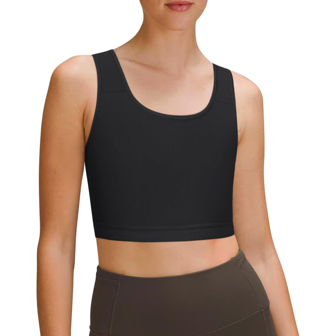 Brust Binder für Transgender FTM Atmungsaktive Halb Breast Binder Kompression BH Schwarz L, Schwarz