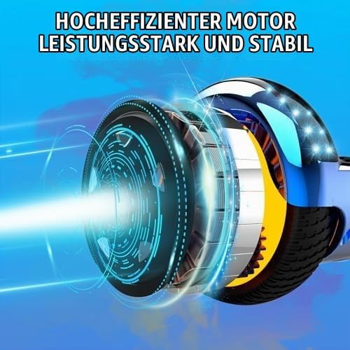 GeekMe Hoverboards 6.5”Zweimotoren 2-Rad-Hoverboards Hoverboards mit LED-Leuchten Bluetooth blue col