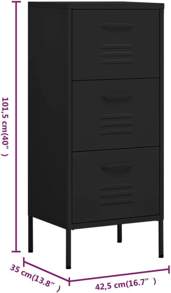 Aktenschränke mit 3 Schubladen, vertikaler Metallschrank, freistehend, Küche, Speisekammer, Aufbewah