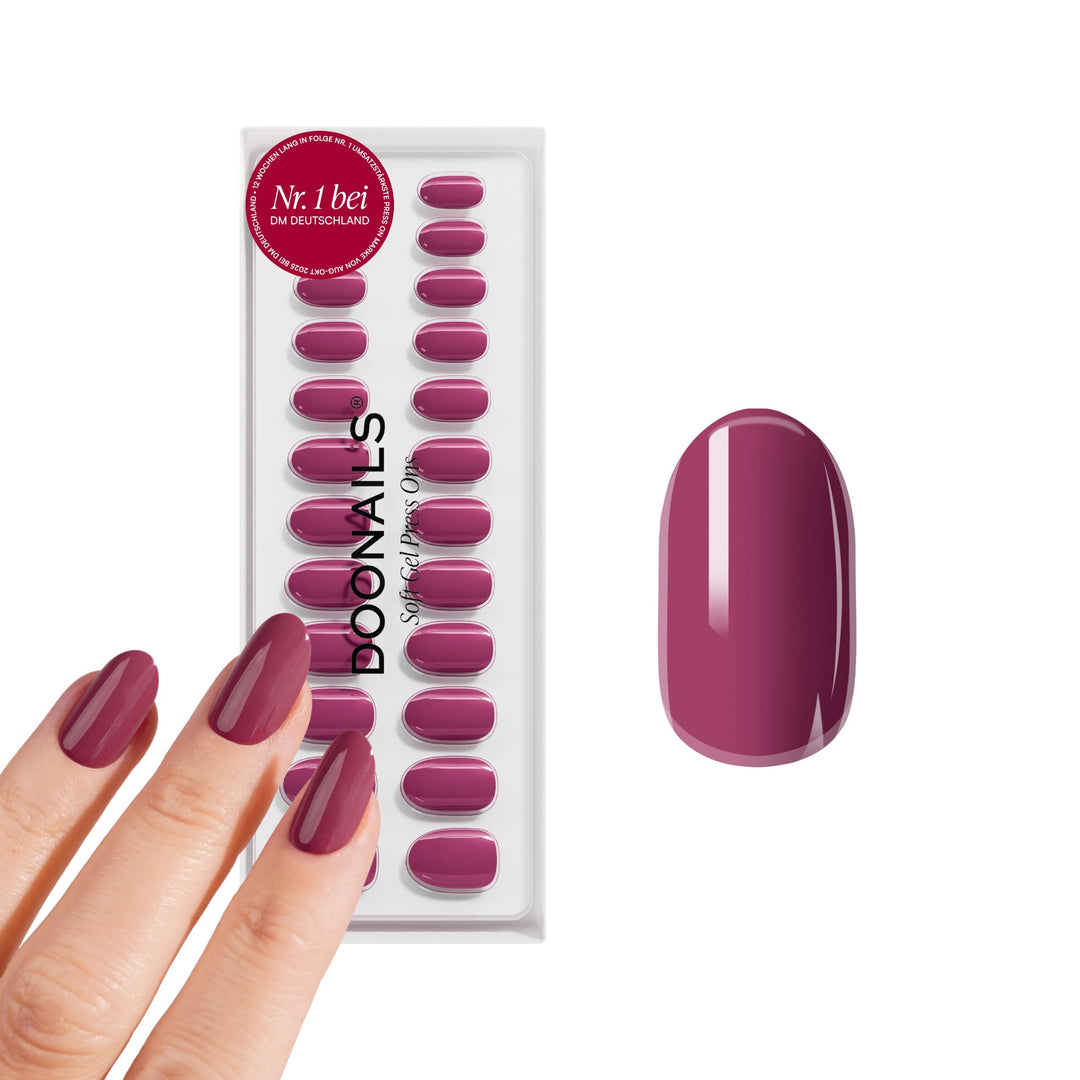 DOONAILS Soft Gel Press On Nails 30er Set Bubblegum abgerundete Form Round Pink Nägel zum Aufkleben