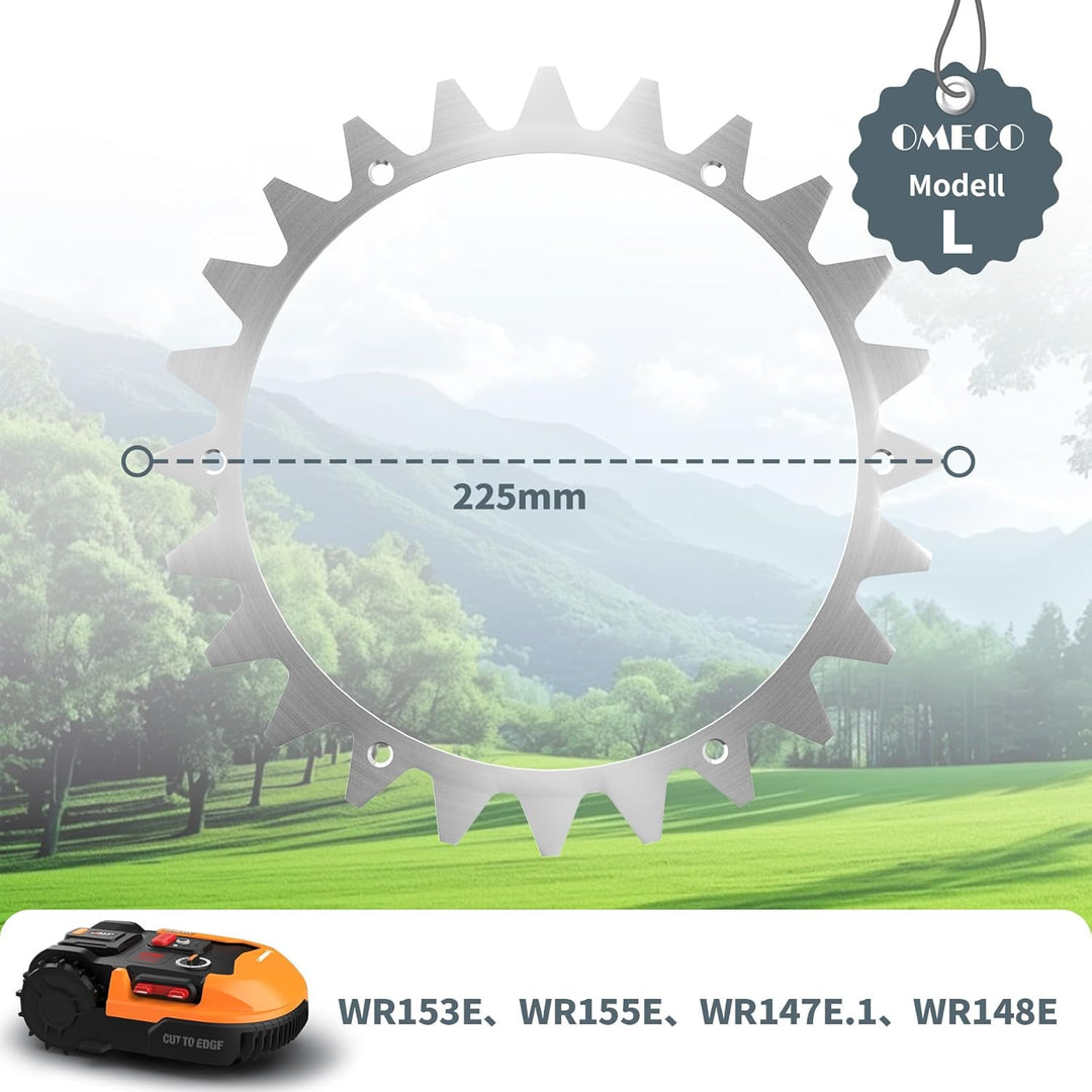 OMECO 2 Stück Mähroboter Spikes für Worx Landroid L & Vision, 225 mm Rasenmäher Roboter Spikes, Gese