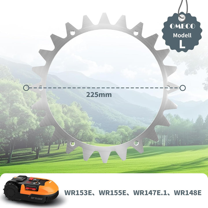 OMECO 2 Stück Mähroboter Spikes für Worx Landroid L & Vision, 225 mm Rasenmäher Roboter Spikes, Gese