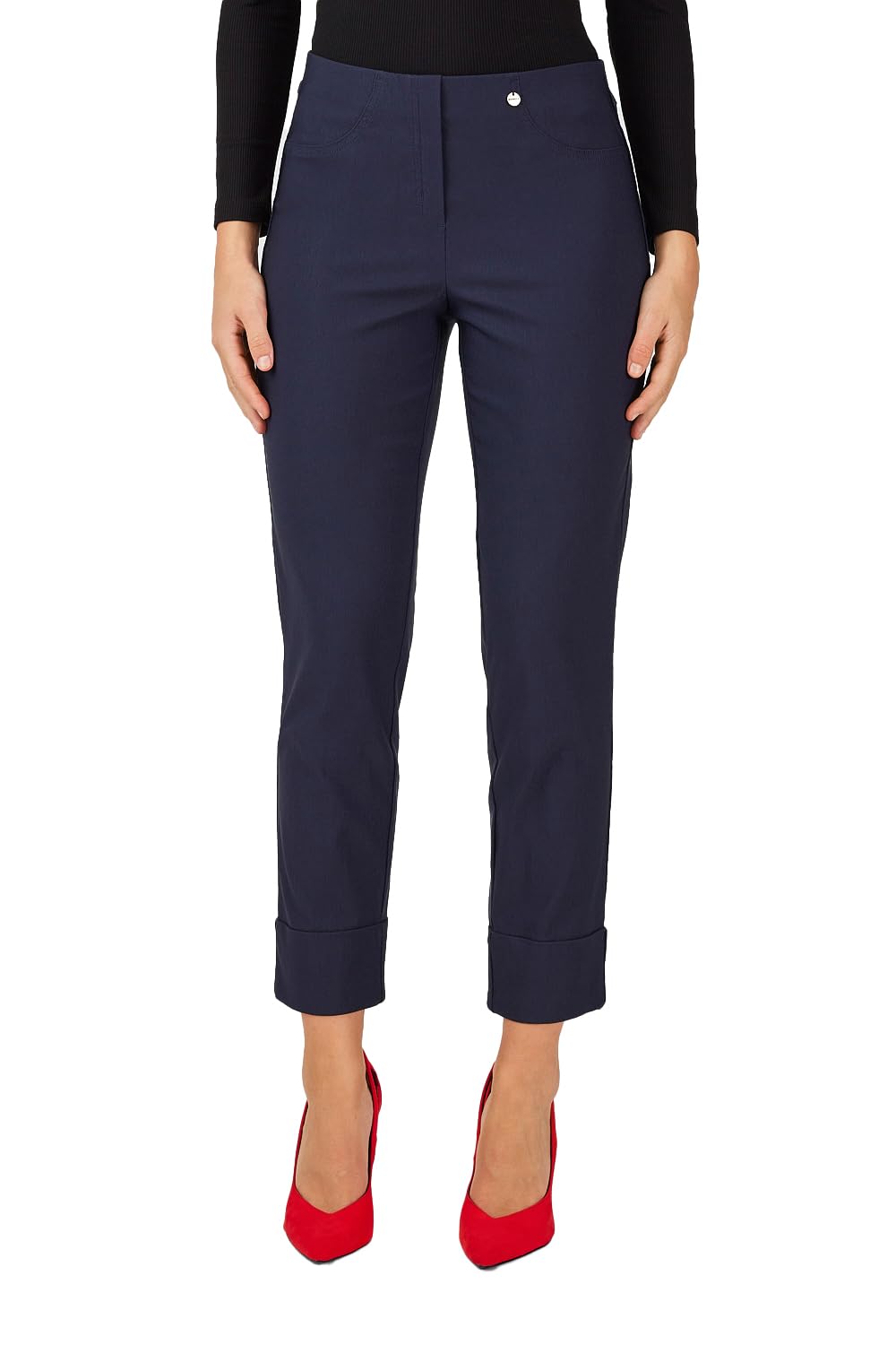 Style BELLA09-7/8 Stoffhose Damen high Waist - Damenhose Power Stretch - Bengaline Stoff Hose mit Au
