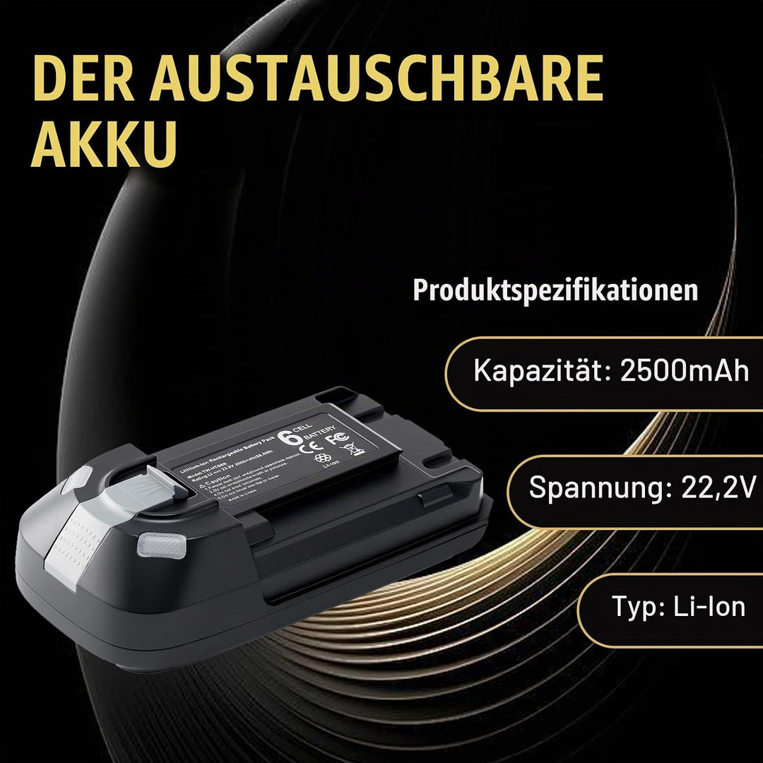 22,2V Lithium-Ionen Ersatzakku für Rowenta X-Force Flex 8.60 Serie, kompatibel mit RH9638 RH9639 RH9