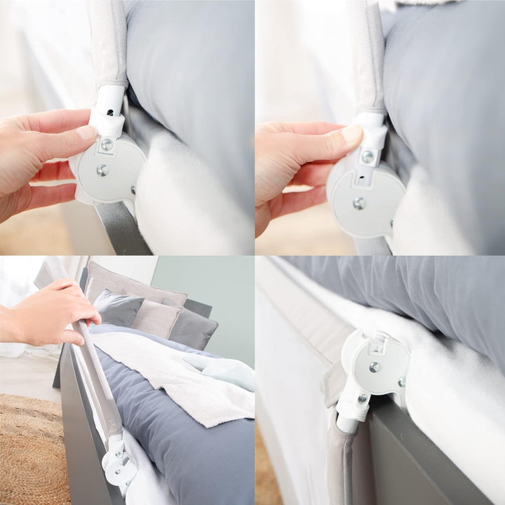 roba Bettschutzgitter Klipp-Klapp 100 cm - Rausfallschutz klappbar für Babys & Kinder - Schutzgitter