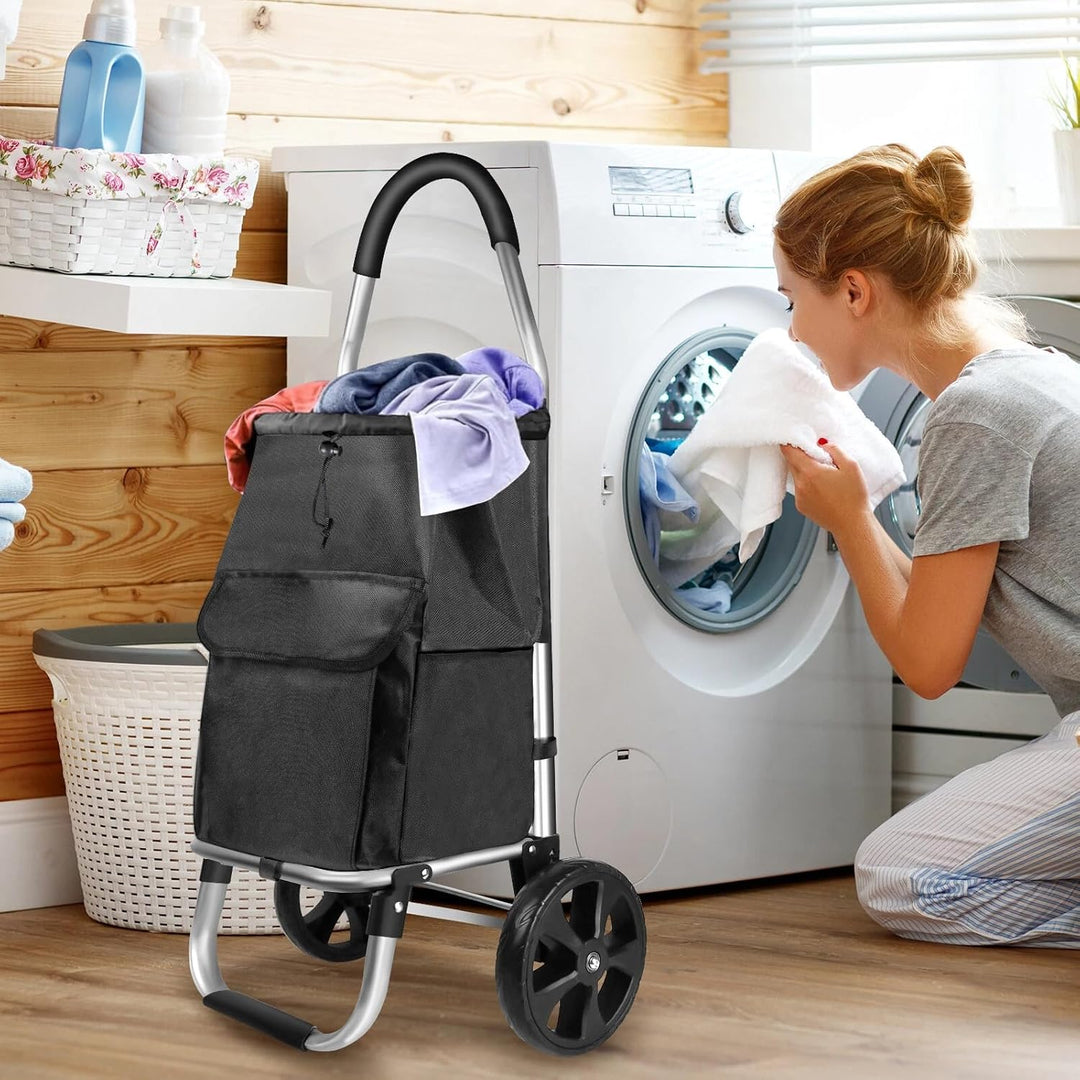 Einkaufswagen, gross, leicht, zusammenklappbar, wasserdicht, 2 Räder, 40 l, grosses Fassungsvermögen