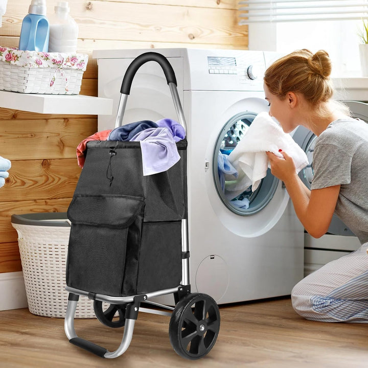Einkaufswagen, gross, leicht, zusammenklappbar, wasserdicht, 2 Räder, 40 l, grosses Fassungsvermögen