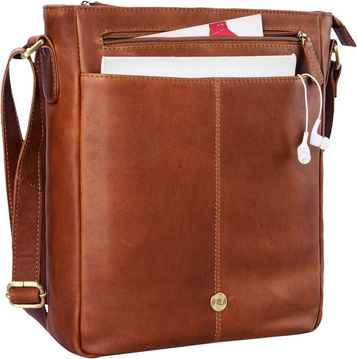 STILORD 'Paul' Umhängetasche Herren Leder Hochformat Messenger Bag im Vintage Design Ledertasche für