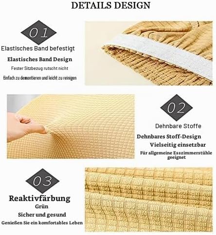 Stretch Stuhlhussen-Bezüge Stuhlbezug Mit Armlehne 4/6er Set Esszimmerstuhlbezug Hochlehner Stuhlbez
