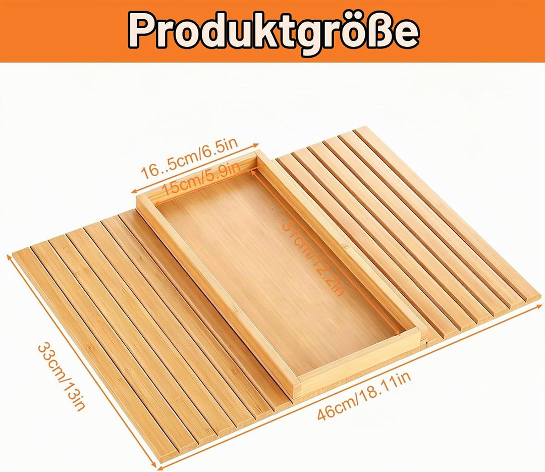 Natural Sofatablett Armlehne, Bambus Sofa Tablett Sofa Ablage, Faltbares Couch Tablett Armlehne, Rut