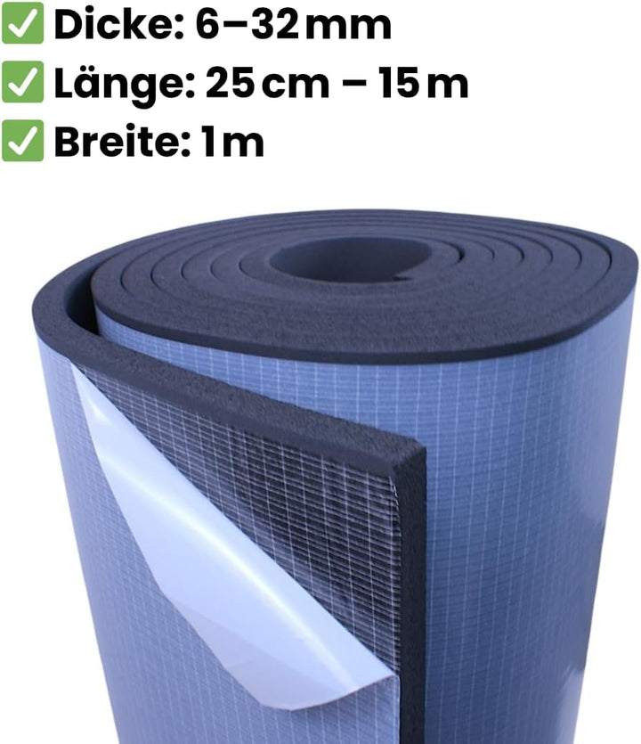 ArmaFlex AF Kautschuk-Dämmmatte selbstklebend 13mm - 25cm x 1m Isolierung | Effiziente Kälte- und Wä