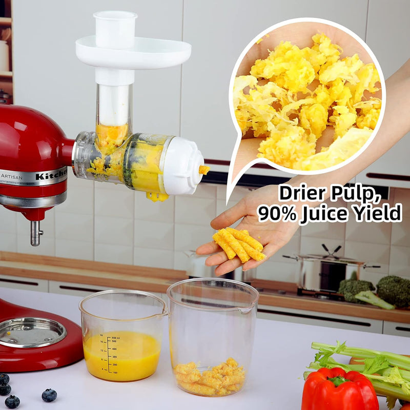 Gdrtwwh Slow Juicer Entsafter Aufsatz für KitchenAid Standmixer, zum Entsaften von Gemüse und