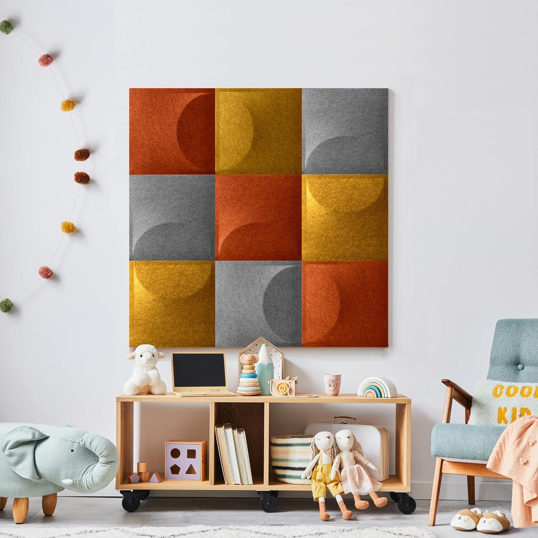LEVIATAN Akustikplatten 3D | 4 Stück Schallabsorber Schallschutzplatten Akustikpaneele Wand Polyeste