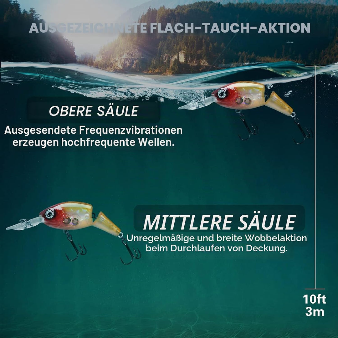 TRUSCEND Angelköder Crankbait, Alle Wasserschichten Serie, Hängend/Langsam/Sinkend Schwimmend/Sinken