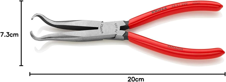 Knipex Mechanikerzange schwarz atramentiert, mit Kunststoff überzogen 200 mm 38 91 200 45° gewinkelt