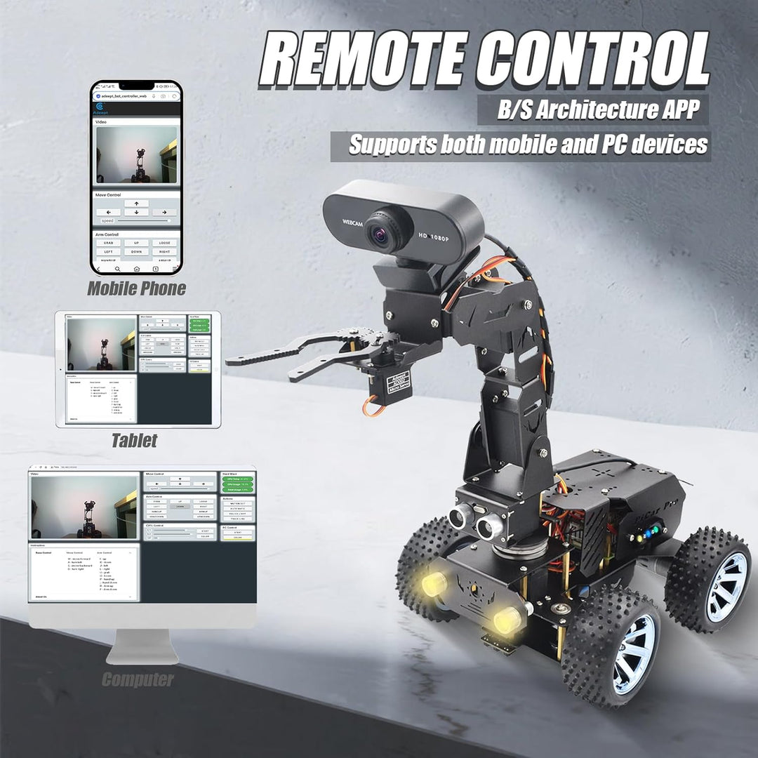 Adeept PiCar-Pro Raspberry Pi Smart Roboter Auto Kit Programmierung eines 2-in-1-4WD-Auto-Roboters m