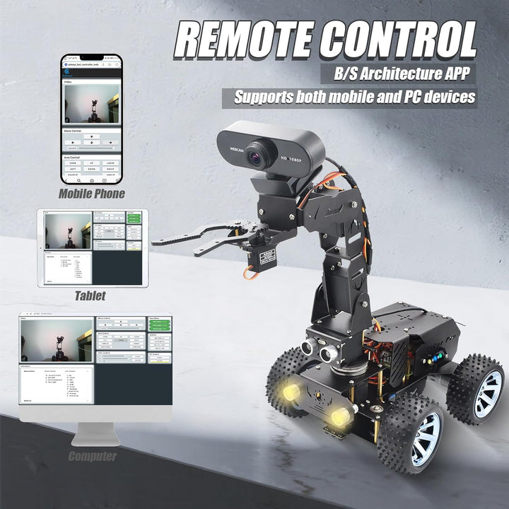 Adeept PiCar-Pro Raspberry Pi Smart Roboter Auto Kit Programmierung eines 2-in-1-4WD-Auto-Roboters m