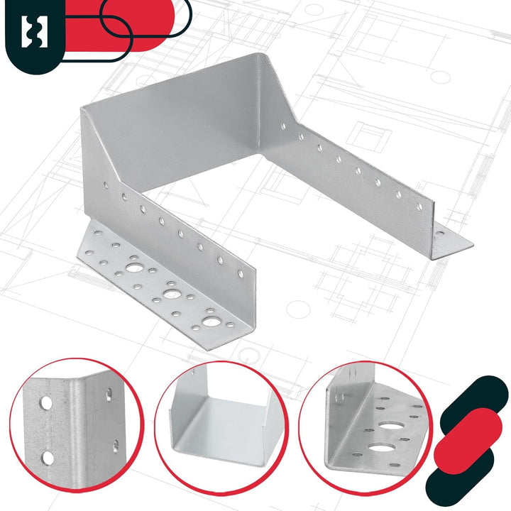 KOTARBAU® 10er Set Balkenschuh Typ A 140 mm Holzbalkenverbinder Balkenverbinder Verbinder für Baukon