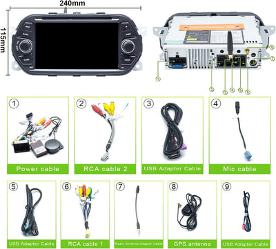 AneQu Android 12 Autoradio Auto Stereo GPS Navigation für FIAT Tipo Aegea Egea 2015-2017 7 Zoll Touc