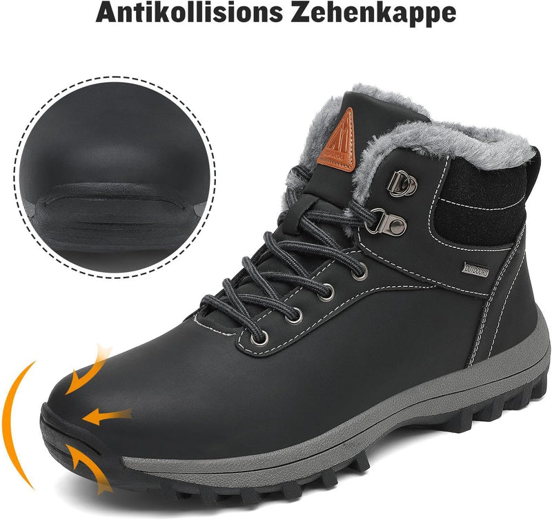 Mishansha Warme Gefüttert Winterschuhe Herren Damen Wasserabweisend Winterstiefel Wanderschuhe Gr.36