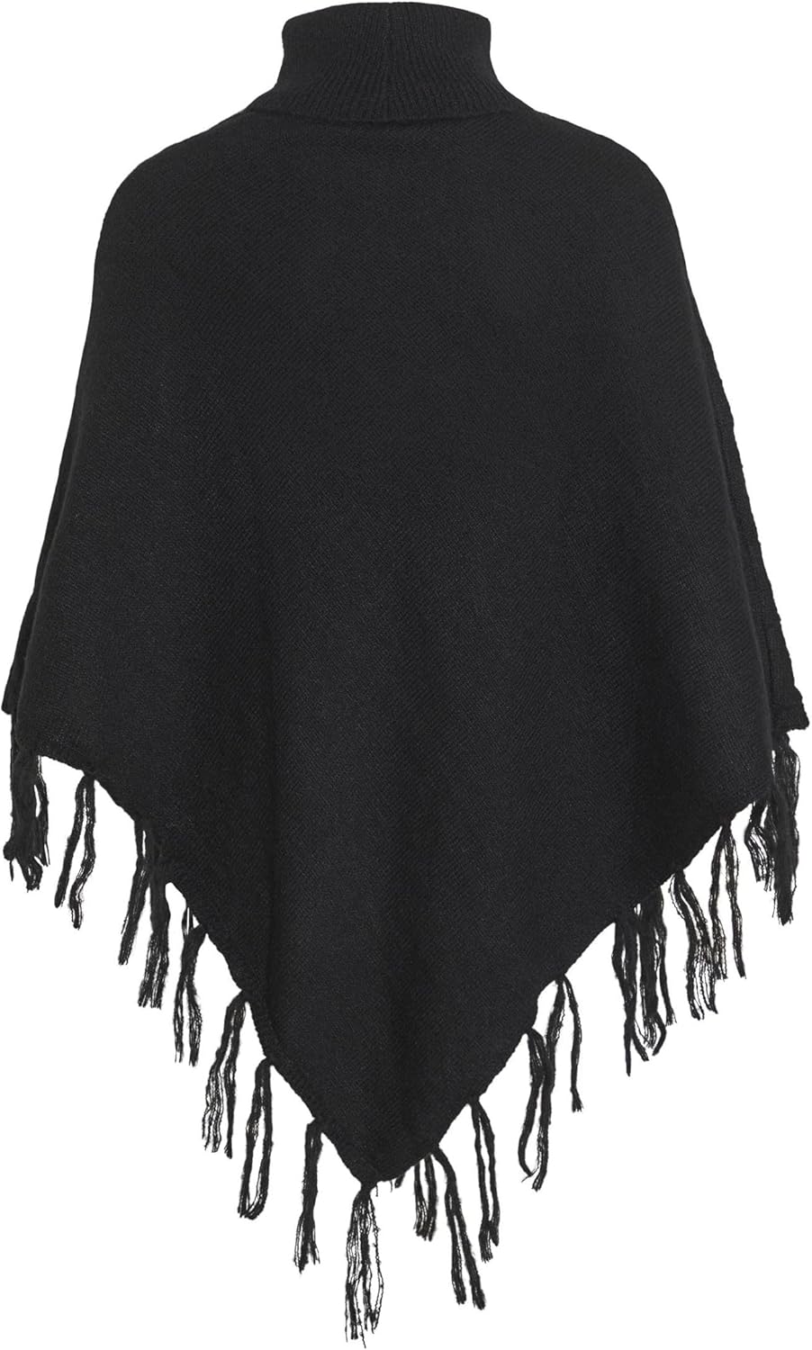 Vila Damen Vichinti New Rollneck Knit Poncho/Su Strickponcho Einheitsgrösse Schwarz, Einheitsgrösse