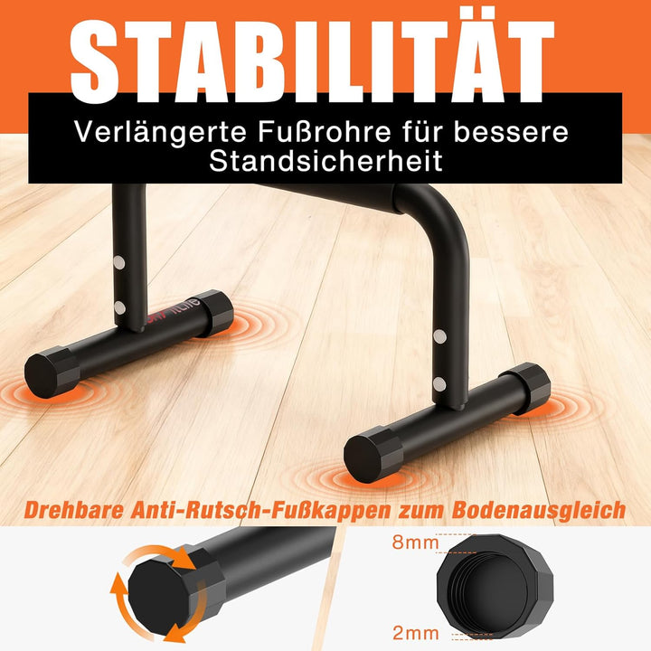 DH FitLife Verstellbare Bars (30-35cm) für Calisthenics | 2 Stufige Liegestützgriffe & Parallettes |