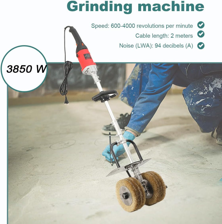 Bürstenschleifer 3580W Walzenschleifer Schleifmaschine, 6-in-1 Satiniermaschine für Polieren Renovie