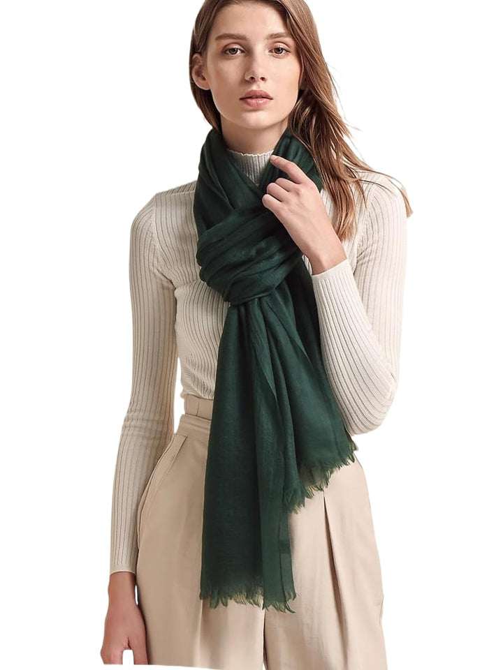 Prettystern Damen 100% Kaschmir feder-leicht Ring Pashmina Schal Abendkleid Stola aus hauch-dünn 200