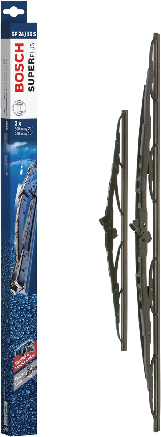 Bosch Scheibenwischer Super Plus Spoiler SP24/16S, Länge: 600mm/400mm − Set für Frontscheibe - Nur f