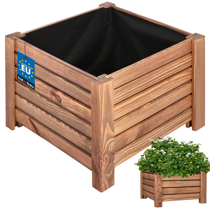 KOTARBAU® Blumenkasten - 38 x 38 x 30 cm - Pflanzkasten mit Vlies - Pflanzkübel gross aussen - Balko