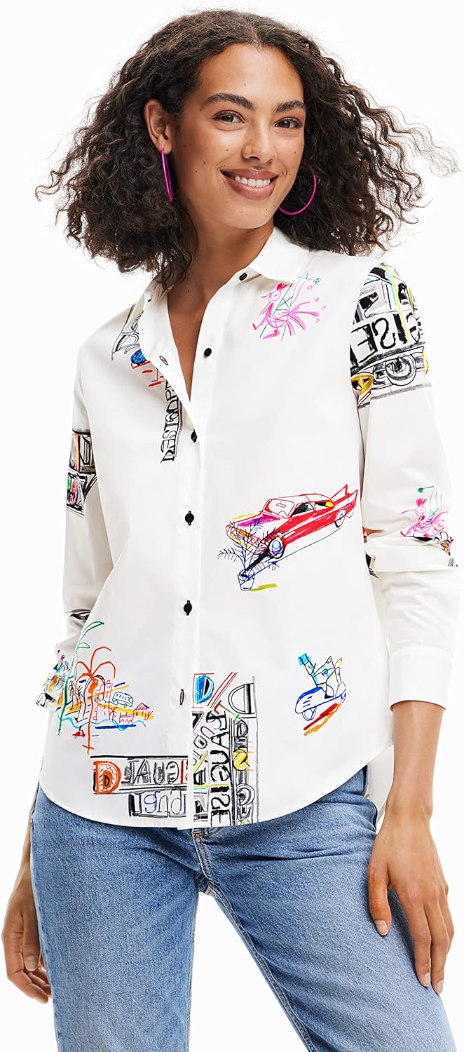 Desigual Damen Shirt XS Weiss, XS Weiss