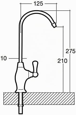 Puricom FT-LINE 3. Aktivkohle-Wasserfilter-System mit UF-Filtration mit Einweg Wasserhahn Oslo Chrom