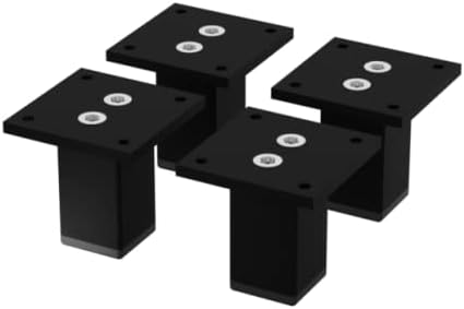 ALUSFERA Möbelfüsse Eckig Tischbeine 30 x 30 mm Möbelfüsse Metall Tischbeine 4 Stück Schwarz Schrank