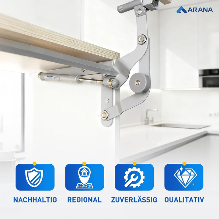 ARANA 195mm 200N Gasdruckdämpfer Ersatzteil für KESSEBÖHMER Lift-o-Mat Gasfeder Gasdruckfeder Hydrau