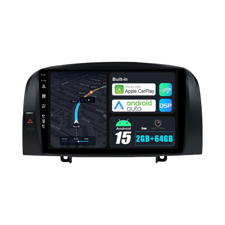 Android 15 Autoradio für Hyundai Sonata NF (2004-2008) GPS Navigation - CarPlay Android Auto - Rückf