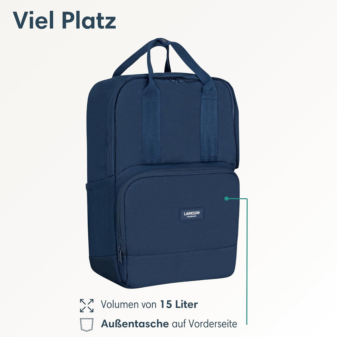 LARKSON Rucksack Damen & Herren - No 6 - Daypack mit 16 Zoll Laptopfach - Rucksäcke für City Schule
