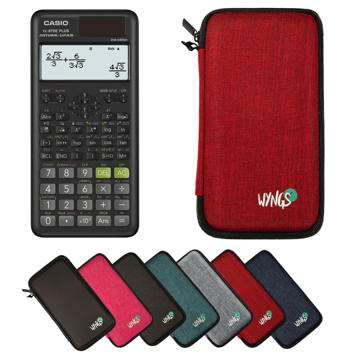 CALCUSO Sparpaket: Casio FX-87DE Plus 2 technisch-wissenschaftlicher Taschenrechner + WYNGS Schutzta