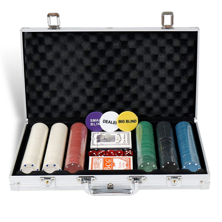 CCLIFE 360 PCS Pokerset Profi Pokerspiel inkl. Pokerkoffer Pokerdecks Dealer Button Poker Set Pokerc