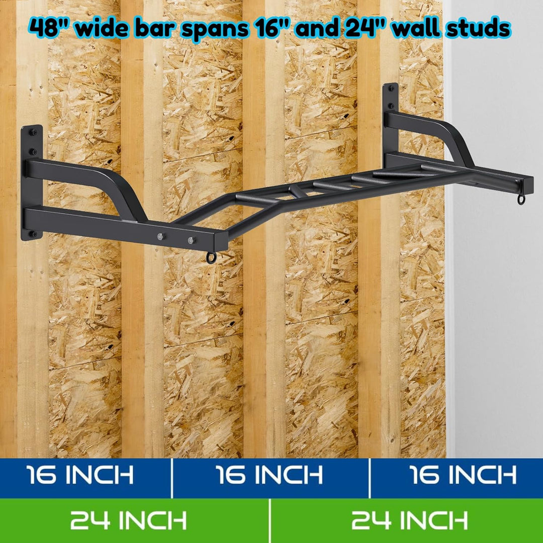 SELEWARE 48'' Hochleistungs-Klimmzugstange zur Wandmontage, multifunktionale Klimmzugstange mit Kabe