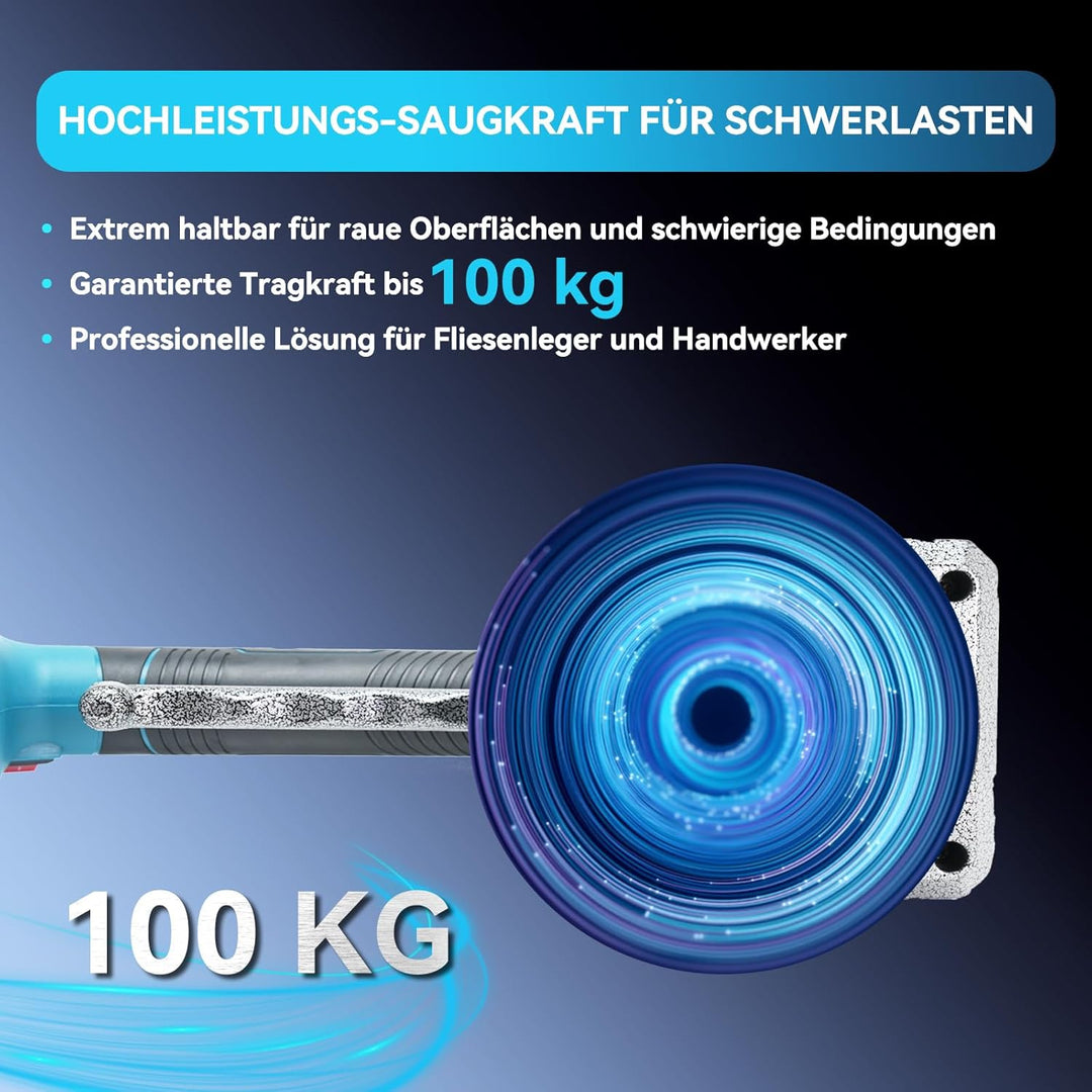 Professioneller Fliesenrüttler für Makita 18V System - 100kg Haftkraft, 13cm Sauger, 5-Stufen-Geschw