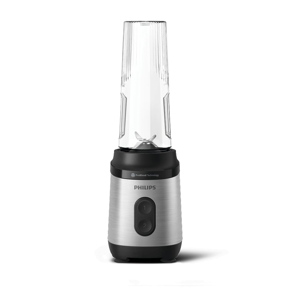 Philips Blend & Go 3000 Series Mini Smoothie Mixer – 350W, 0,6L Becher, 4-Stern abnehmbares Messer,