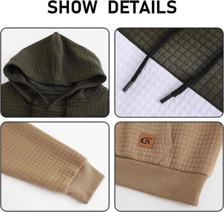 YuKaiChen Herren Pullover Herren Patchwork Hoodie Langarm Jacquard Kaputzenpullover Farbblock Sweats