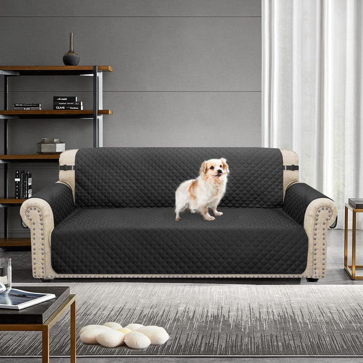 Granbest wasserdichte Sofabezug 3 Sitzer rutschfeste Couchbezug mit Elastischen Riemen, Waschbare So