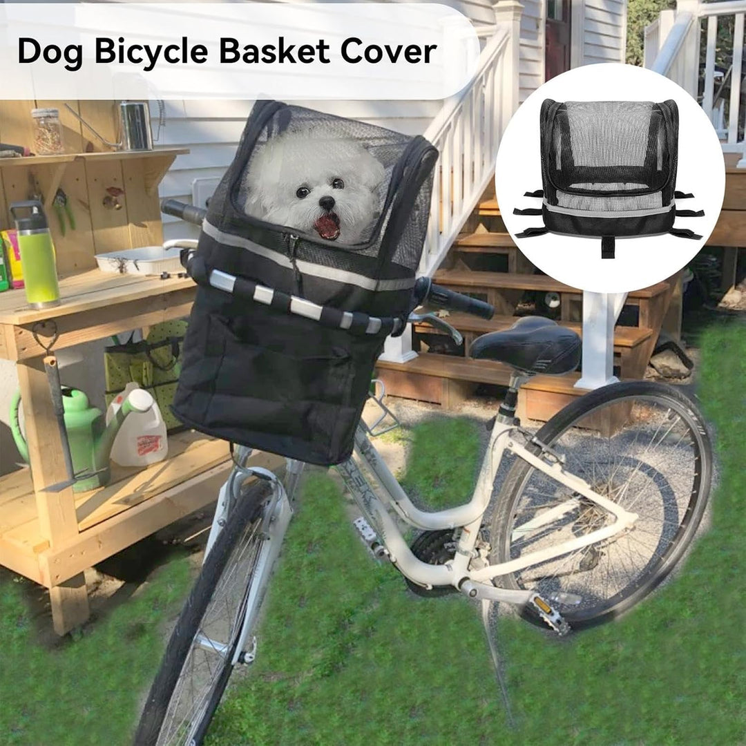 Hundekorb für Fahrrad | Welpen-Lenkerträger mit Fenster | belüfteter Haustier-Fahrradkorb | für die