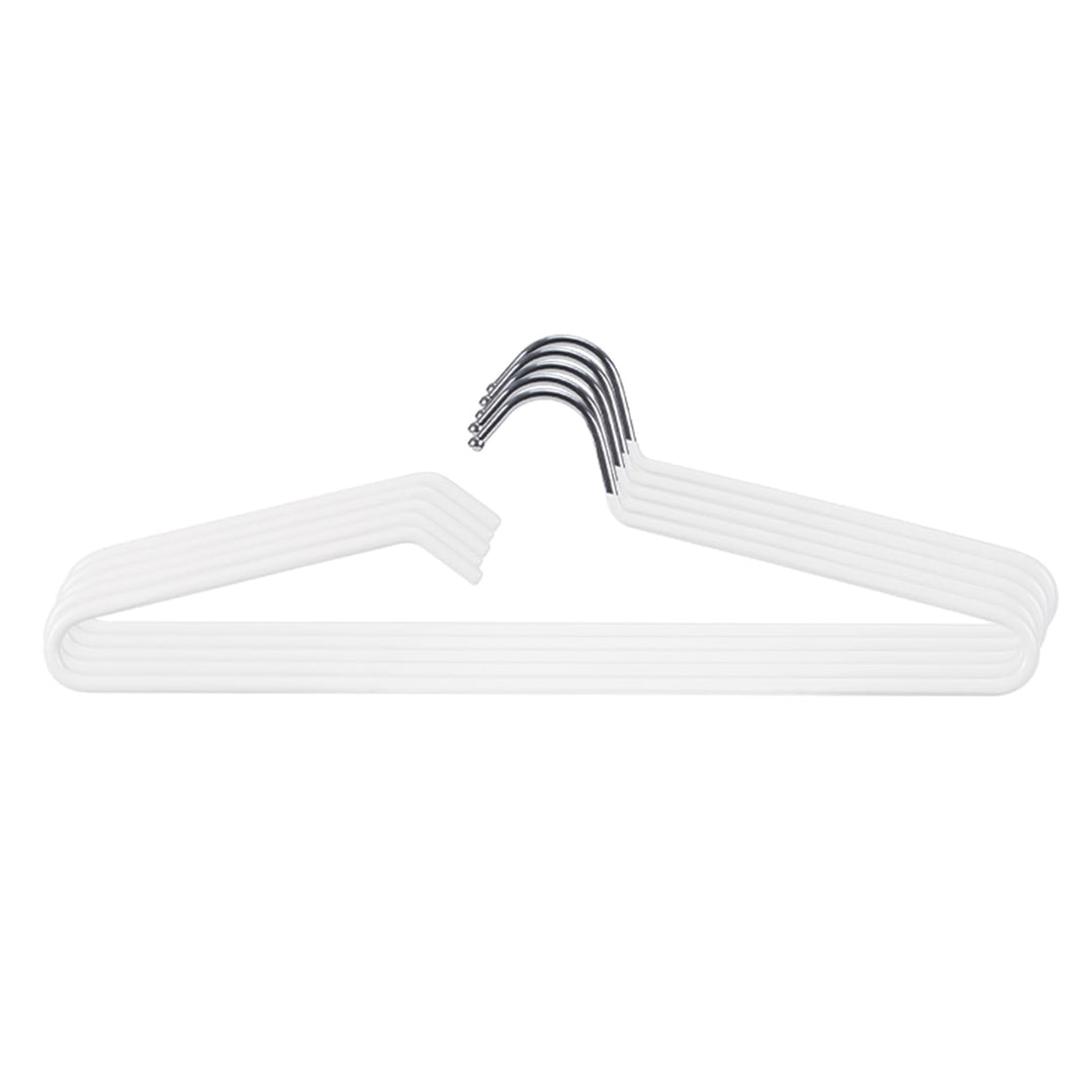 SHIMOYAMA Kleiderbügel, 5 Pack, Metall Kurzhals Kleiderbügel Organisers, Anti-Rutsch-Kragen-Schutz-B