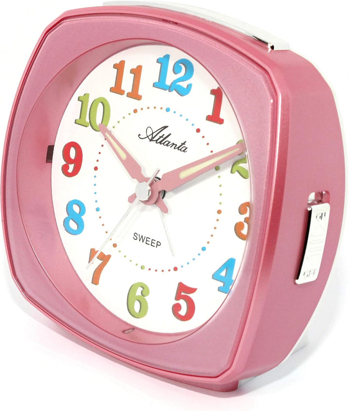 Atlanta Kinderwecker ohne Ticken für Mädchen Analog Rosa - 2120/17